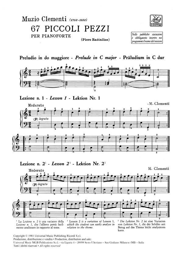 67 Piccoli Pezzi - Per Pianoforte - pro klavír